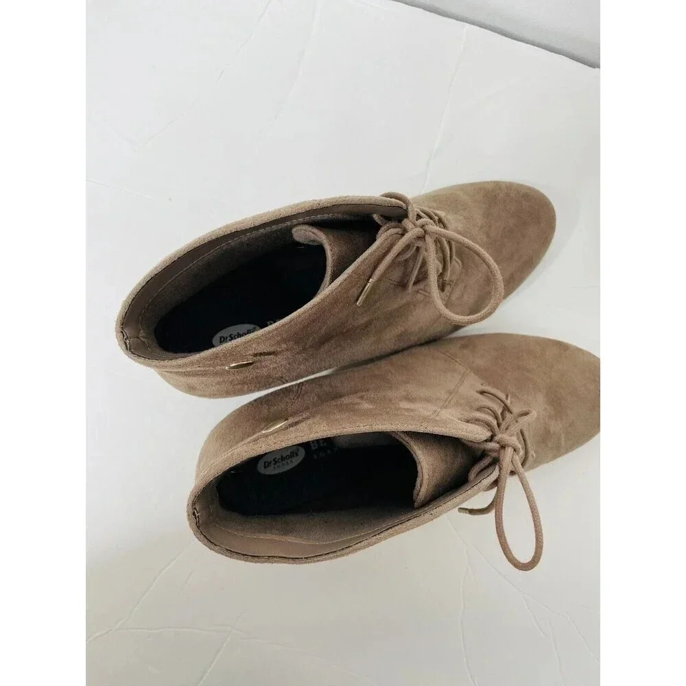 Dr. Scholl's Conquer Taupe Grey Wedge Ankle Boot Women's Sz 9.5M Be Energized